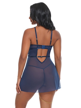 Bleu Sheer Embroidered Babydoll Set #75-12224 1 Bleu Sheer Embroidered Babydoll Set #75-12224 1