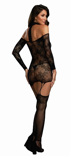 Dreamgirl Lace Garter Dress with Attached Stockings #0318 1