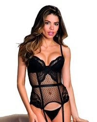 Dot Mesh and Lace Corset #31201