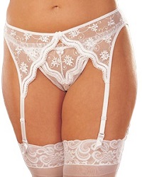 Shirley of Hollywood Plus Size Scalloped Embroidery Garter Belt