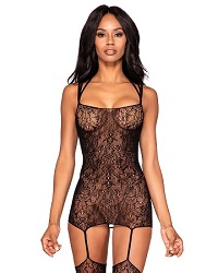 Dreamgirl Knitted Lace Garter Dress