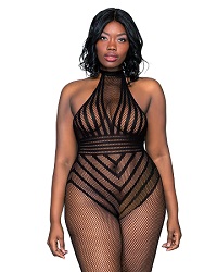 Dreamgirl Plus Size Open Crotch Fishnet Bodystocking