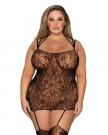 Dreamgirl Plus Size Knitted Lace Garter Dress #0383X