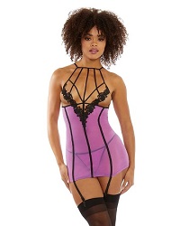 Dreamgirl Stretch Mesh Garter Slip with Venise Detailing