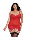 Dreamgirl Plus Size Stretch Lace Adjustable Gartered Slip