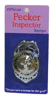 naughty party pecker inspector badge