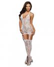 Dreamgirl Floral Lace Gartered Bodystockings