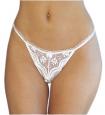 Shirley of Hollywood Scalloped Embroidery Lace Crotchless Thong