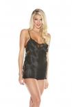Charmeuse-and-Dyed-To-Match-Lace-Chemise-20015-Black