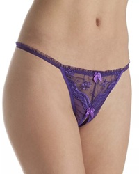 Shirley of Hollywood Scalloped Embroidery Lace Crotchless Thong #10